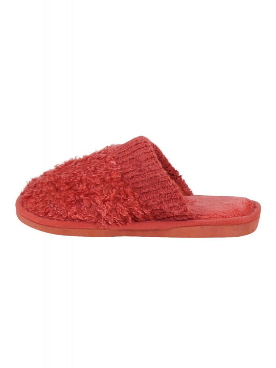 Papuci de damă cu căptușeală interioară în două culori ROȘU