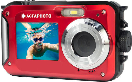 AgfaPhoto Realishot WP8000 Kompaktkamera 24MP Optischer Zoom 16x Rot