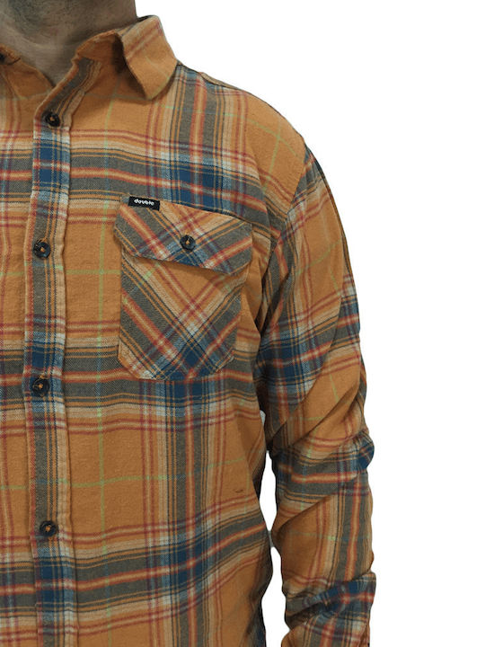 Langärmlig Flanell Hemd Geprüft Orange