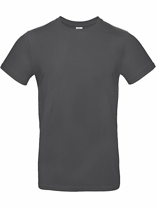 B&C E190 Ανδρικό Διαφημιστικό T-shirt Κοντομάνικο Dark Grey