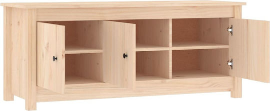 Schuhschrank aus Massivholz mit 6 Regalen Beige L110xW38xH45.5cm
