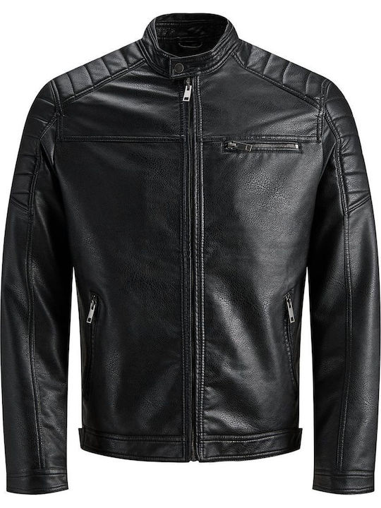 Faux Leather Jacket Biker Black / PU
