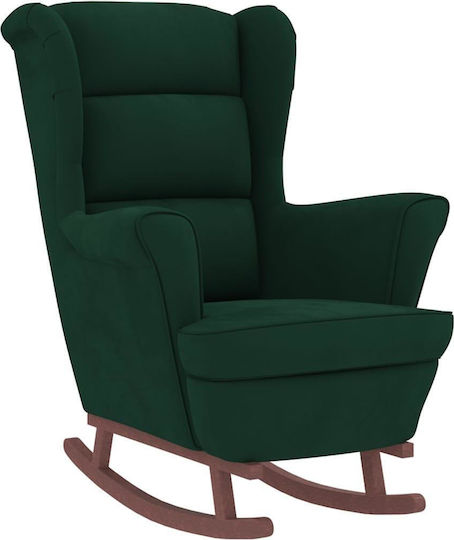 Rocking Armchair with Footstool Green 78x93x97cm