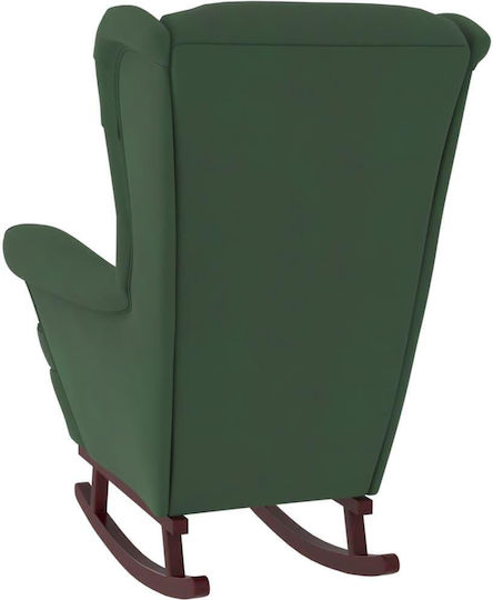 Rocking Armchair with Footstool Green 78x93x97cm