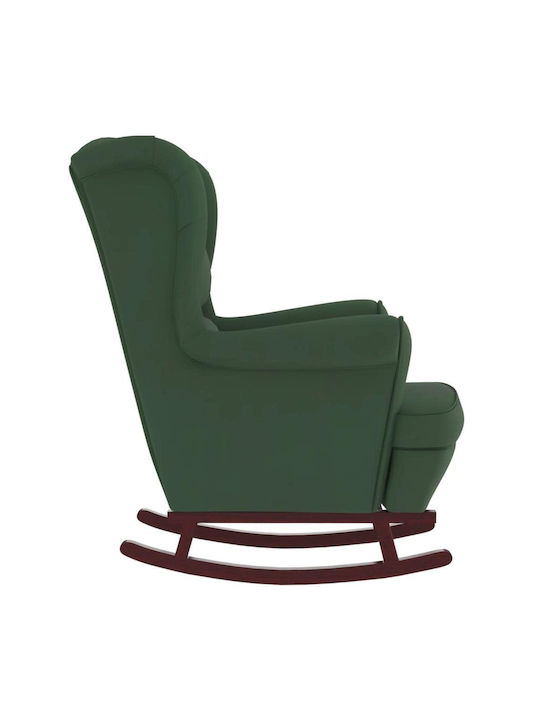 Rocking Armchair with Footstool Green 78x93x97cm