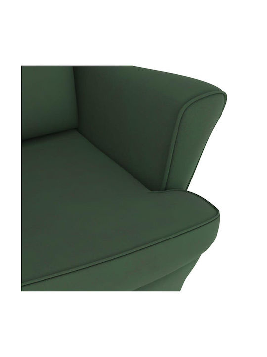 Rocking Armchair with Footstool Green 78x93x97cm