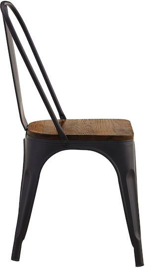 Градински Стол Метален Relix Wood Тъмен Дъб Е5191W,1W 45x53x85см