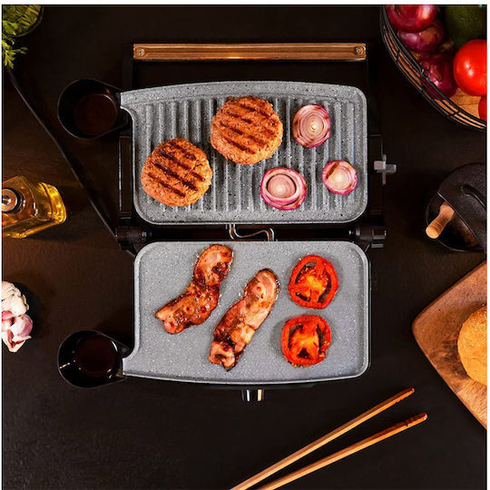 Cecotec Rock’nGrill 1500 Stone Ceramic Mix&Grill Τοστιέρα Γκριλιέρα με Κεραμικές Πλάκες 1500W Μαύρη