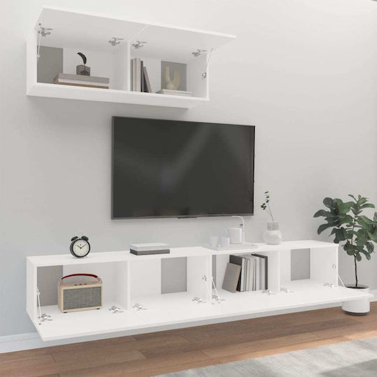 Living Room TV Unit White 3pcs L100xW30xH30cm