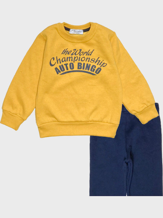 Kinder Sweatpants Set - Jogginganzug Gelb 2Stück Αuto
