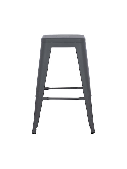 Metallic Stool for Bar Outdoor Melita Γκρι 1pcs 43x43x76cm