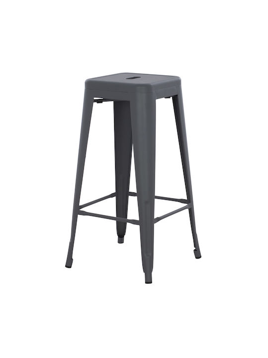 Metallischer Außenbereich-Hocker Melita Grau 43x43x78cm