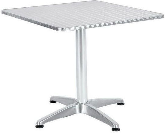 Τραπέζι Μπαρ Καφενείου Callisto 60x60x70 Ασημί