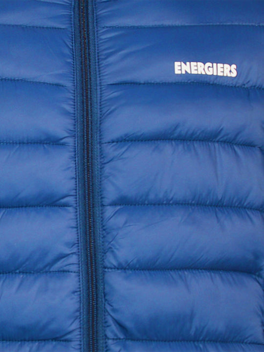 Kids' Quilted Jacket Short with Hood Blue Puffer