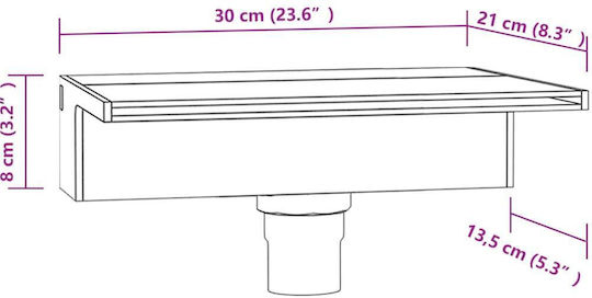 vidaXL Pool Waterfall with LED Lighting 30x21x8cm Silver