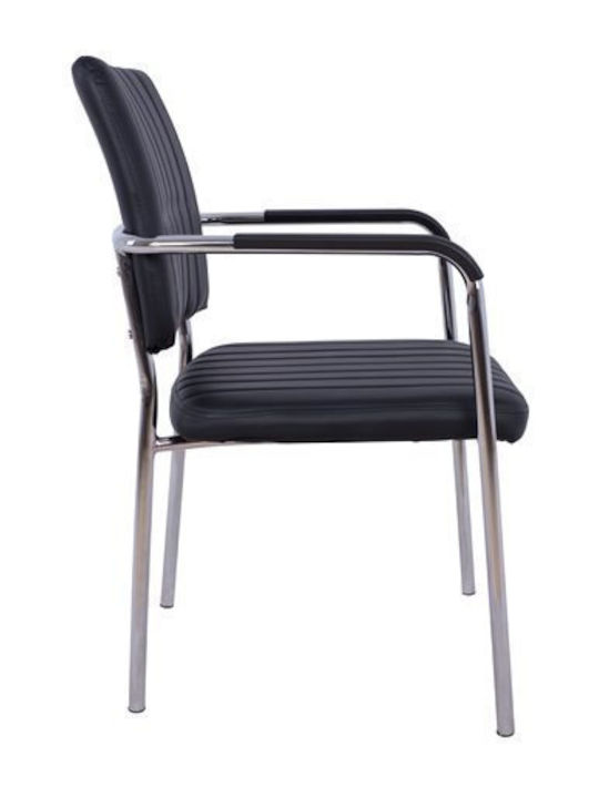 Armchair Visitor Questa with Arms Black 54x62x84cm 1pcs