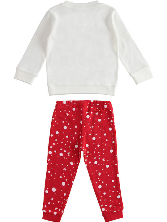 iDO Set Top & Bottom Kids Winter Cotton Pyjamas White 4