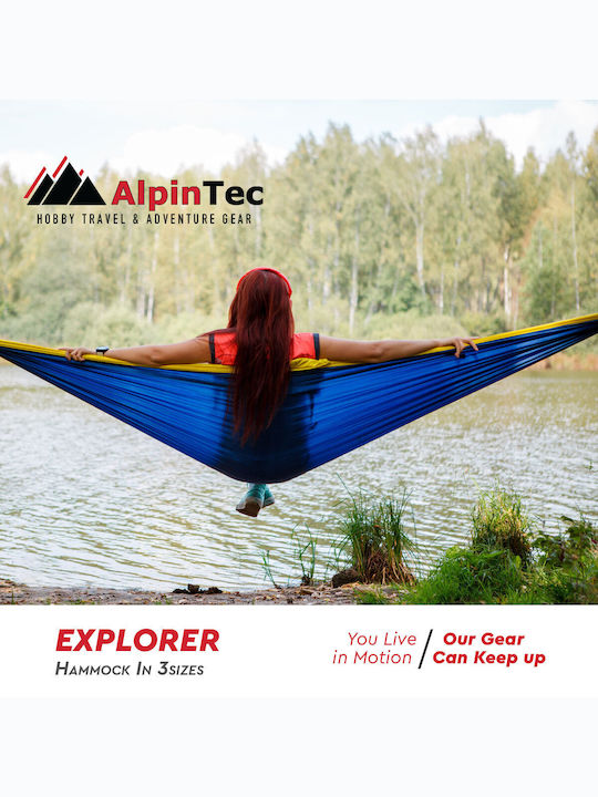 AlpinPro Explorer Hängematte Fallschirm Doppelter Stoff Blau 300x200cm