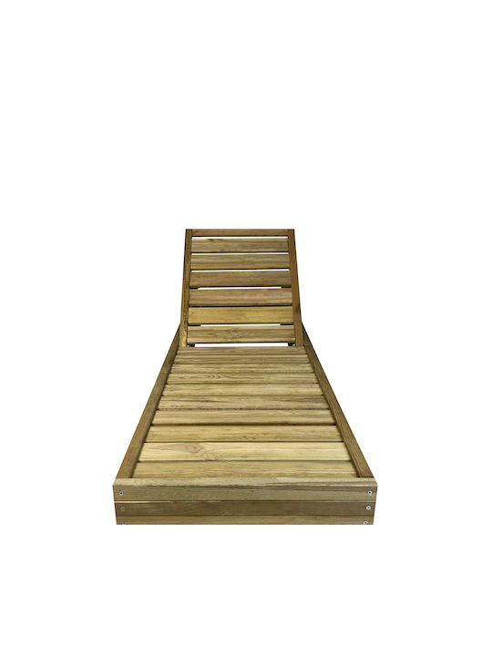 Șezlong Lemn Bej 200x68x14cm