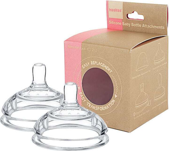 Haakaa Θηλές από Σιλικόνη Αργής Ροής για 0+ μηνών 2τμχ