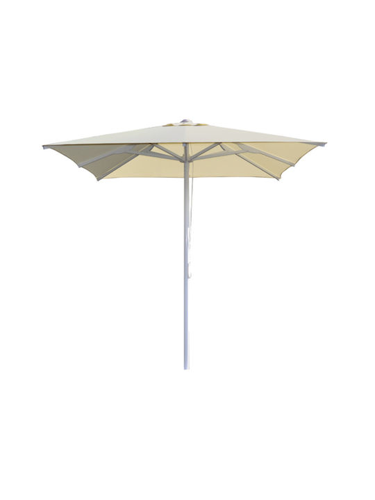 Professional Square Aluminum Ecru Canvas Garden & Terrace Parasol 2.20x2.20xHeight 2.5m