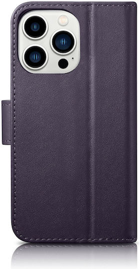 iCarer Anti Rfid Wallet Δερμάτινο Dark Purple (iPhone 14 Pro Max)