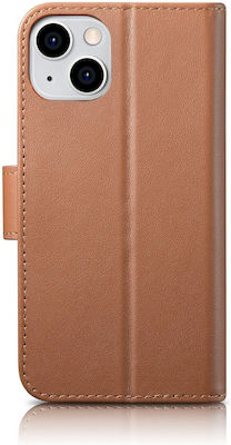 iCarer Anti-RFID Leather Wallet Brown (iPhone 14 Plus)