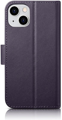 iCarer Anti-RFID Brieftasche Leder Dark Purple (iPhone 14 Plus) WMI14220727-DP