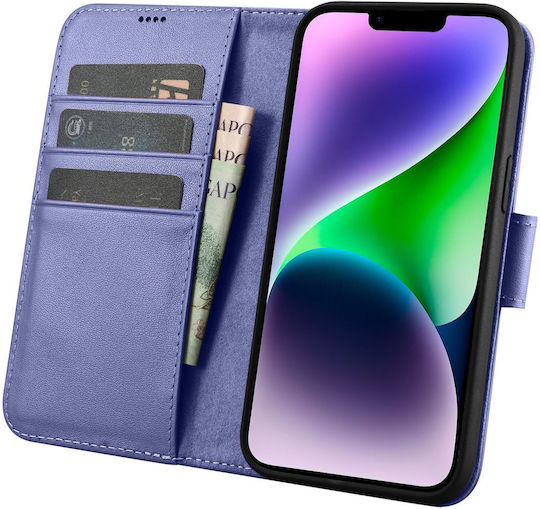 iCarer Anti-RFID Портмоне Кожа светловиолетово (iPhone 14 Plus)