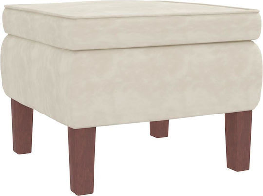 Schaukelstuhl mit Fußhocker Samt Cream 78x93x97cm