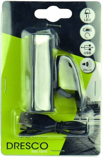 Dresco 5251008 Rechargeable Front Bicycle Light LED 200 Lumen