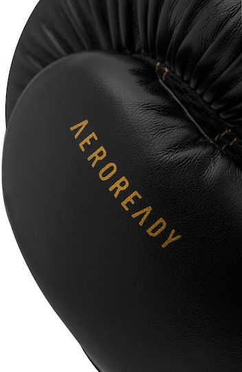 adidas Hybrid 80 Kids Boxing Gloves made of Synthetic Leather for Match Black/Gold