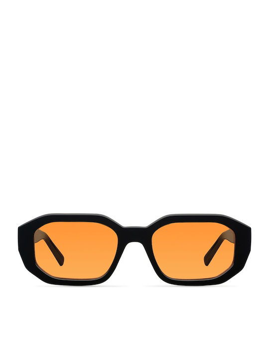 Meller Kessie Unisex Sunglasses with Black Plastic Frame and Orange Lens