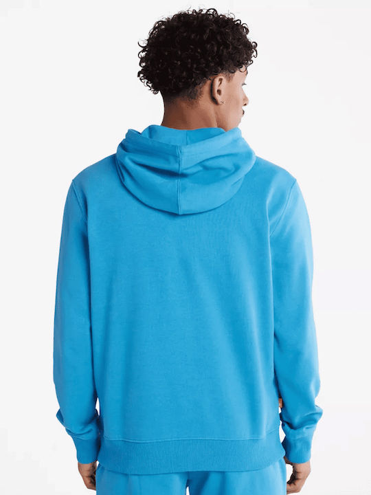 Timberland Herren Sweatshirt mit Kapuze und Taschen Hellblau