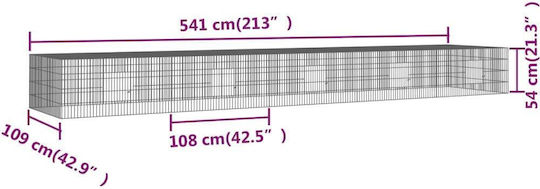 vidaXL 171566 Galvanized Steel Cage for Rabbits 541x109x54cm
