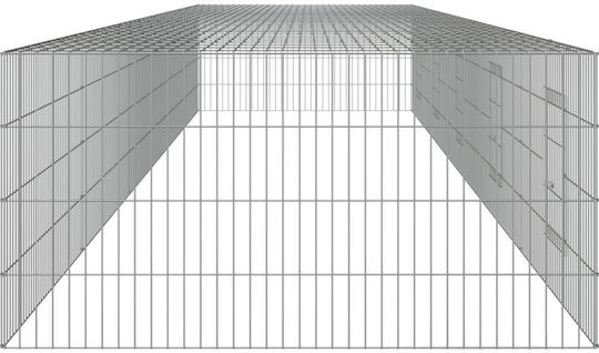 vidaXL 171566 Galvanized Steel Cage for Rabbits 541x109x54cm