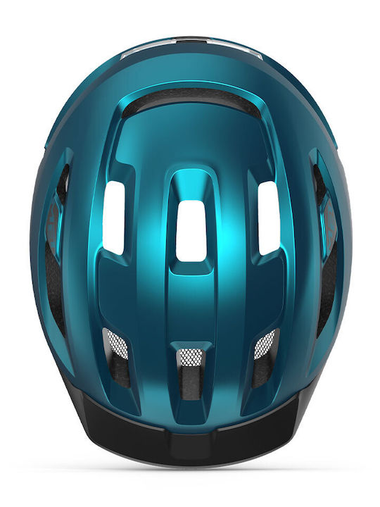 MET Urbex Fahrradhelm Straße mit MIPS Schutz und LED Licht Teal Blue Metallic Matt