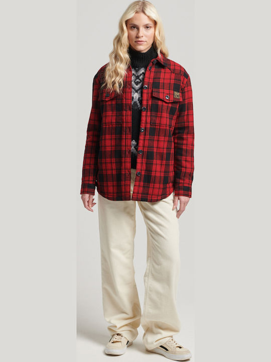 Sherpa Women's Checked Red Overshirt