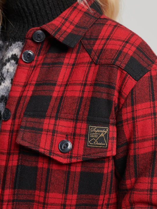 Sherpa Women's Checked Red Overshirt