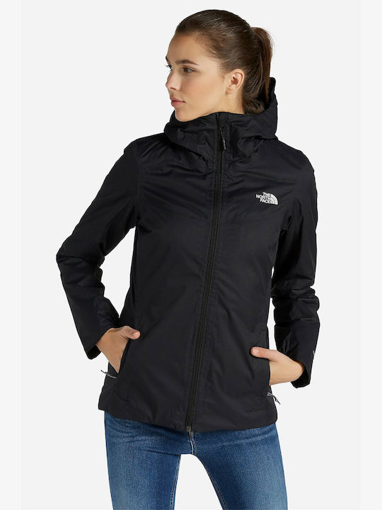 Quest Insulated Women's for Hiking Short Sports Jacket for Winter with Hood Black