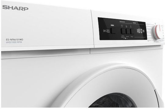 Sharp Πλυντήριο Ρούχων 6kg 1000 Στροφών ES-NFA6101WD-ES