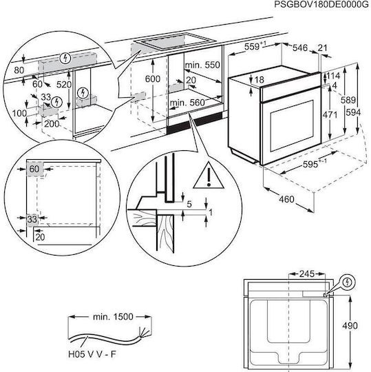 AEG Over Counter Oven 71lt W59.5cm.