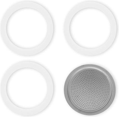 Bialetti Coffee Maker Replacement Filter & 3 Flanges for 3/4 Portions