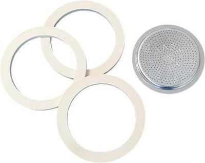 Bialetti Coffee Maker Accessories Coffee Maker Replacement Filter & 3 Flanges for 2 Portions 4pcs