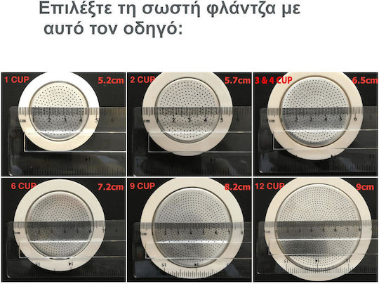 Bialetti Ανταλλακτικό Φίλτρο Καφετιέρας & 3 Φλάντζες για 2 Μερίδες 4τμχ