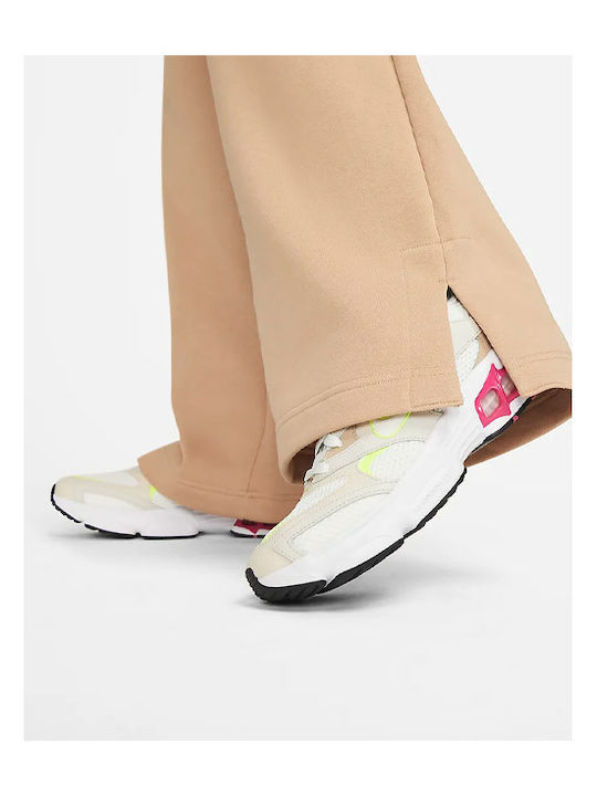 Sportswear High Waist Sweatpants Wide Fleece Beige