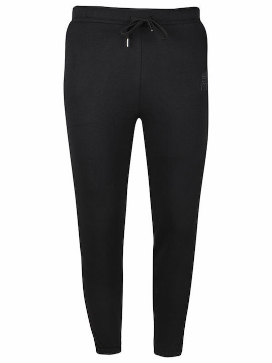 High Waist Sweatpants Jogger Fleece Black