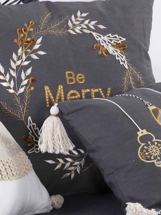 Nef-Nef Homeware Christmas Decorative Pillow Belle Rectangular Black 30x45cm