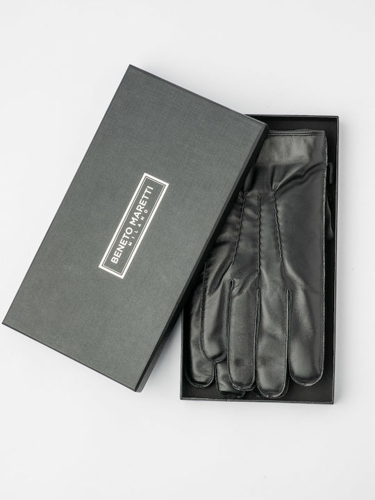 Beneto Maretti CW-19021 Μαύρα Ανδρικά Δερμάτινα Γάντια