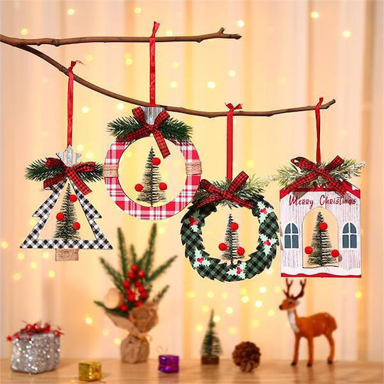 Ornament Suspendat Din Lemn 13x13cm (Desene Și Modele Diverse)